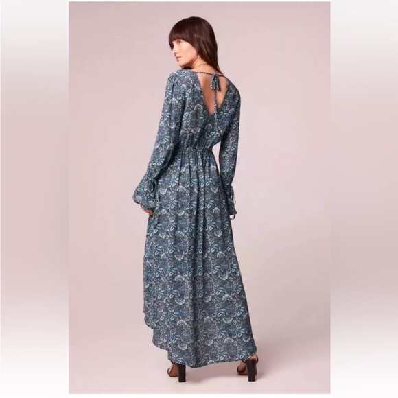 NWT Band Of The Free Jewel Teal Floral Wrap Maxi Dress - Picture 3 of 12